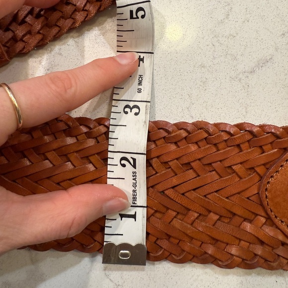 NWT Anthropologie Brown Woven Belt with Gold Buckle - Picture 5 of 6